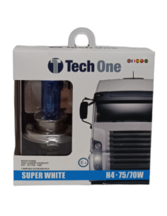 KIT LÂMPADA HALOGÉNEA SUPER BRANCA H4 24V 75/70W 8500K 2