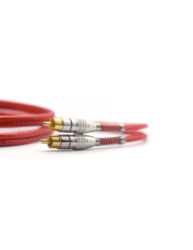 RED/SILVER INJECTED RCA CABLE TRANSP...