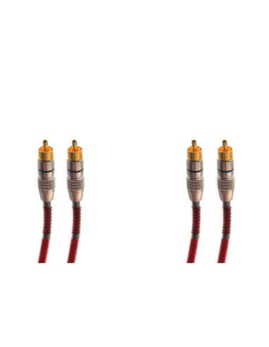 CABLE RCA INJECTE  ROUGE/ARGENT...
