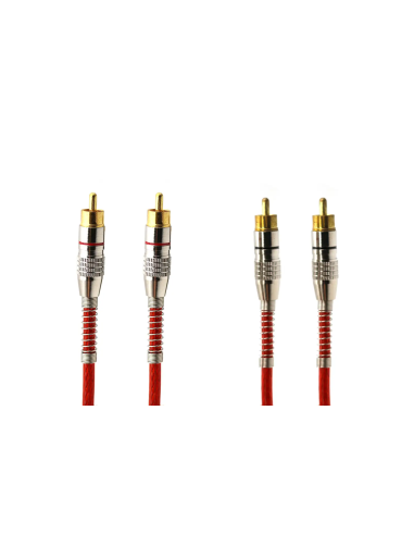 RED/SILVER INJECTED RCA CABLE TRANSP...