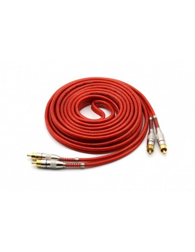 RED/SILVER INJECTED RCA CABLE TRANSP...
